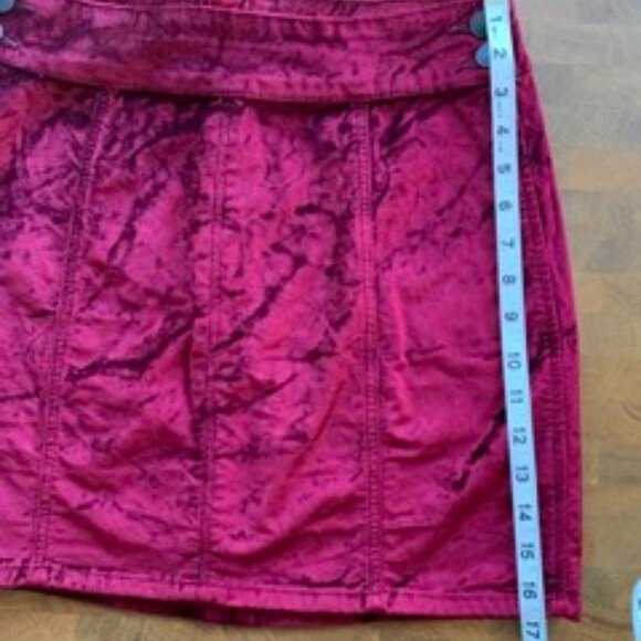 Free People Retro Velvet Mini Skirt - Red Wine 29 - Picture 5 of 5
